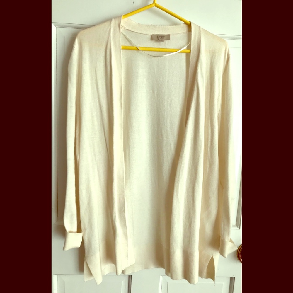 Ann Taylor Open Cardigan Cream